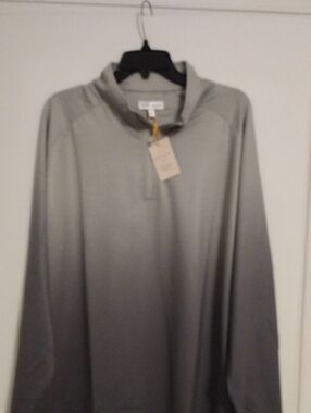 Peter Millar Light Gray Quarter-Zip Pullover